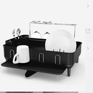 NIB simplehuman Black Kitchen Dish Rack